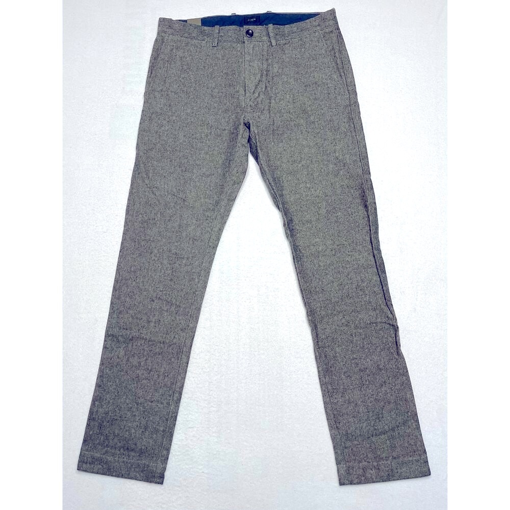J.CREW Gray 484 Slim-Fit Pants Cotton Tweed Trousers